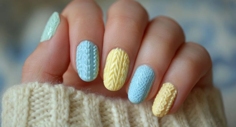 Lemon and Blue Nails