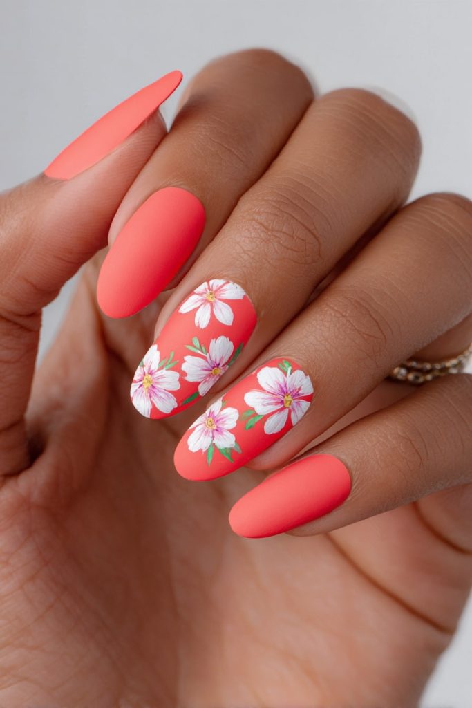 muskan9031 Coral Reef Florals Paint nails in a bright coral s 9e68ad76 f155 4b59 91e8 51b7c5017645 2