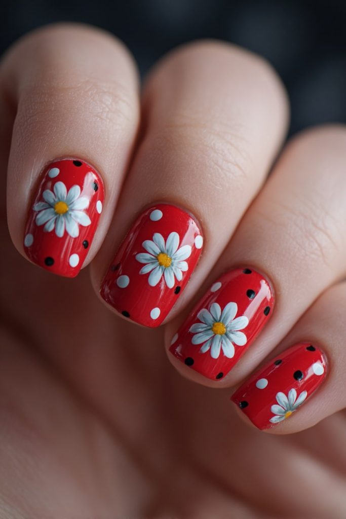 muskan9031 Ladybug and Daisy Combo Paint nails red with black bfb539d7 2f36 415a 9330 1660b8f73bda 2 1
