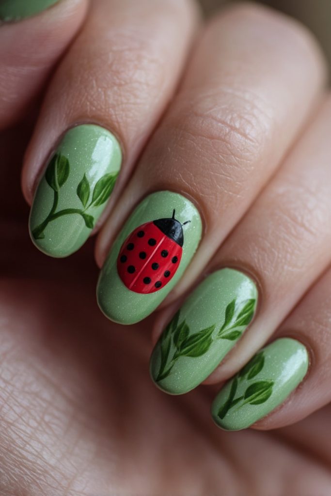 muskan9031 Ladybug on Leaf Accent Paint most nails green to r 46dbc804 6453 4176 a454 6e48dbcc5b3e 1 1