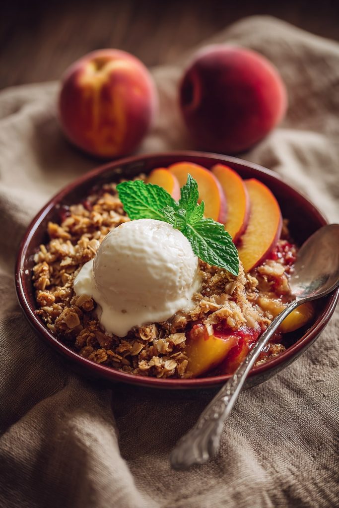 u8246459499 photograph of a Nectarine Crisp. ar 23 v eb7bc3fd 4db0 4f62 a4f5 0774bdf36c70 2