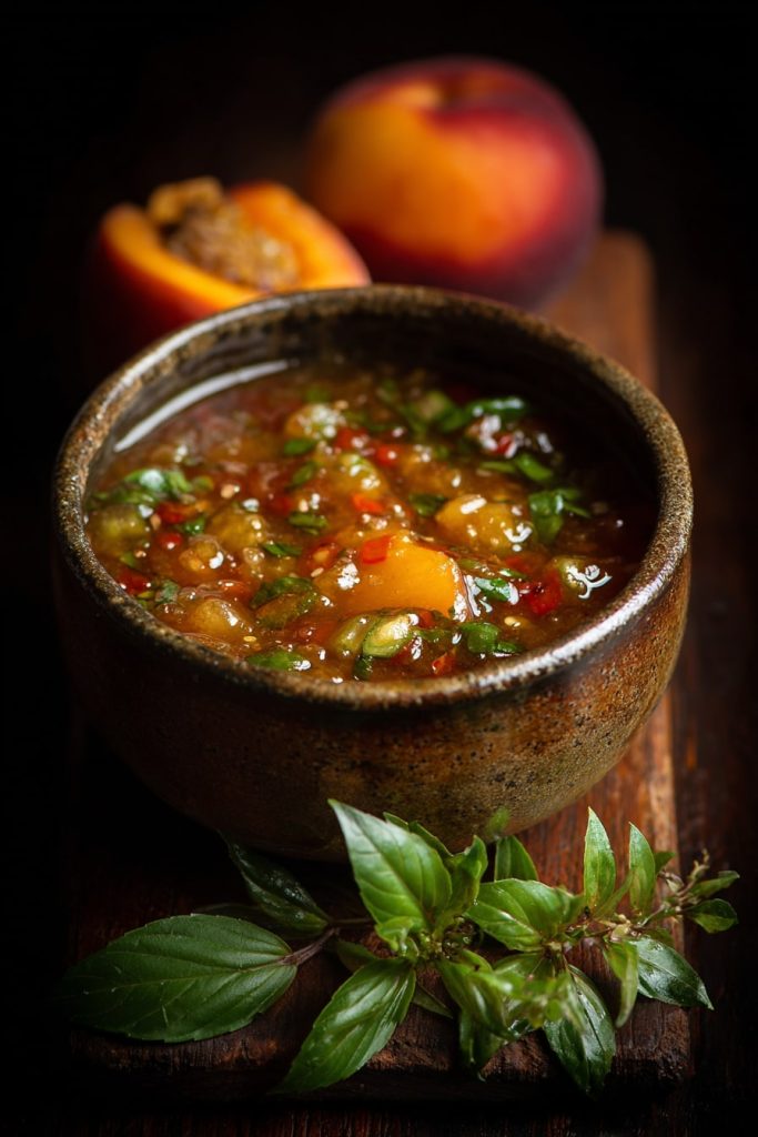 u8246459499 photograph of a Nectarine and Basil Chutney. ar 857f631c 8432 4707 82ad edd7fab7951e 1 2