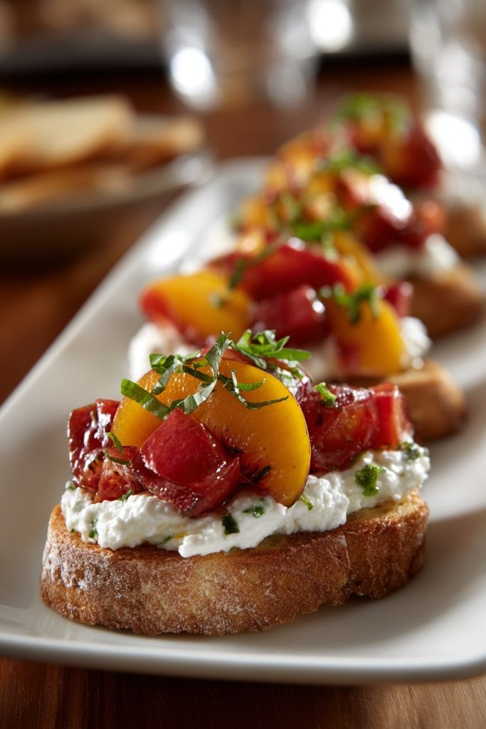 u8246459499 photograph of a Nectarine and Burrata Crostini. 607facae 86f0 492a 808e cca761662e87 3 1