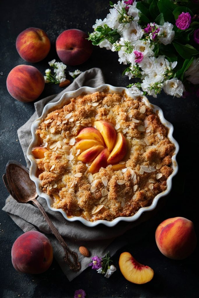 u8246459499 photograph of a Peach Cobbler with Almond Crust 0c528d7b d3b7 4ddc 93ab 3713c171509e 1